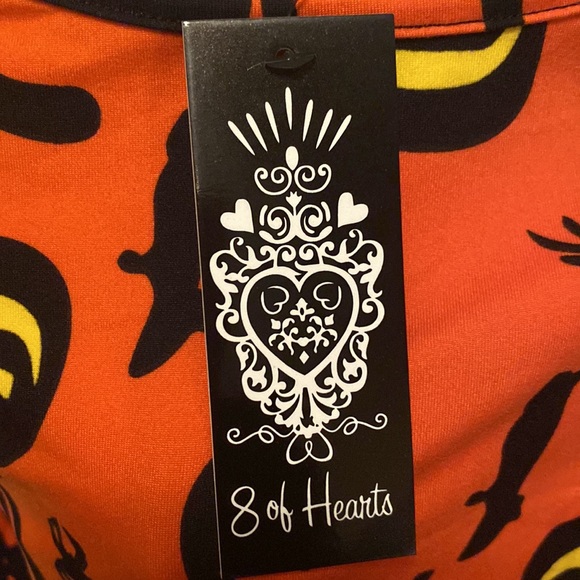 NWT Halloween 8 of Hearts  Black Dress with black cats Jack O Lanterns mice LG - Picture 4 of 5